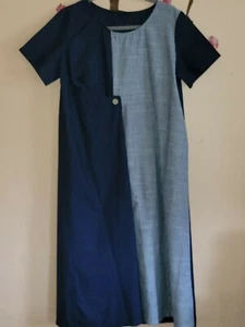 Womensl's dresses size large midi length Zanzea Collections Dark and light blue - Picture 1 of 4