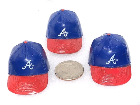 Lot of 3 Atlanta Braves Vintage 1990's Mini MLB Baseball Gumball Helmets New! Cover