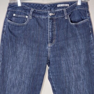AMI Paris Jeans Alexandre Mattiussi Sz 12  Denim Pattern Blue Designer Chic  - Picture 1 of 13