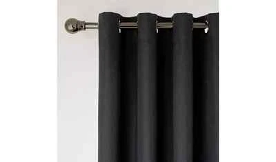 Home Essentials Plain Blackout Eyelet Curtains 66 x 90 inch - Charcoal - Image 1 of 4