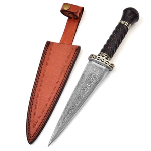 Circling Staircase Medieval Inspired Damascus Steel Spiral Handle Dagger Knife - Picture 1 of 6