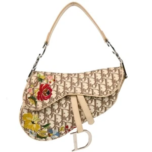 Christian Dior Beige Canvas Saddle Handbag 01RU1024 175613 - Picture 1 of 10