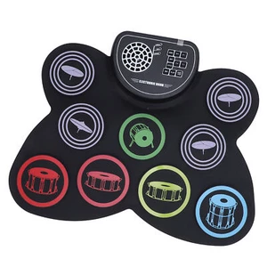 Electronic Drum Set Rechargeable 9 Pads Portable Roll Up Drum Pad Kit With - Picture 1 of 24