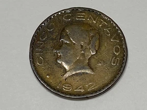 5 CENTAVOS MEXICO 1942 JOSEFA KM#424 BRONZE CIRCULATED - Picture 1 of 7