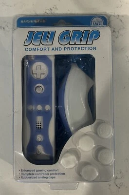 Funda DreamGear Jeli Grip para Nintendo Wii WiiMote Azul y Blanco ¡Nueva! Foto 1 de 2