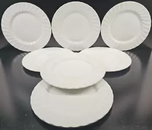 (7) Myott Meakin Off White Dinner Plates Set Vintage Swirl 1982 England MYM8 Lot - Picture 1 of 24