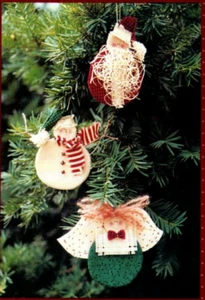 Oh Weihnachtsbaum Weihnachtsmann Schneemann Engel Ornament Muster Country Vintage Primitive - Bild 1 von 3
