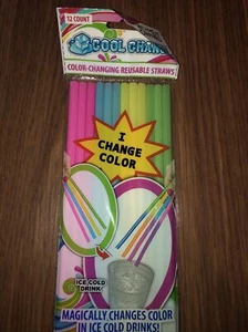 Cool Change color changing reusable straws 12 Count NIP - Picture 1 of 3