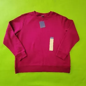 Laura Scott Basic Fleece Long Sleeve Crew Shirt XL Pink - Picture 1 of 10