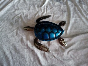 Wand-Deko/Schildkröte/Metall/neu/türkis/silber - Bild 1 von 4