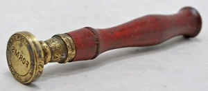 Antique Wooden Brass Stamping Seal Original Old Hand Crafted - Picture 1 of 5
