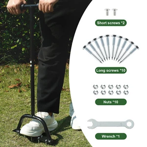 Manual Yard Aerator Tools Steel Yard Aerators with 10 Soil Spikes Heavy elBZN - Picture 1 of 11