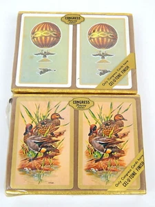 1L Paar CONGRESS Cel-U-Tone Finish Spielkarten Air Ballon Enten VERSIEGELT VTG! - Bild 1 von 4