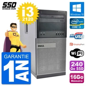 PC tour DELL OptiPlex 990 Intel Core i3-2120 RAM 16Go SSD 240Go Windows 10 Wifi - Bild 1 von 6