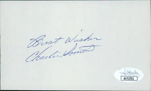 Charley Smith Chicago White Sox Signed 3x5 Index Card JSA Authenticated - Picture 1 of 2