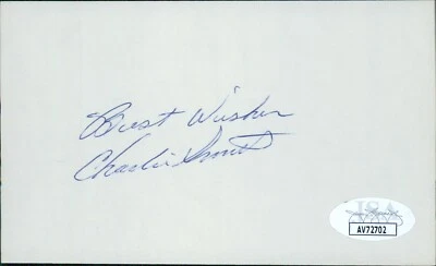 Charley Smith Chicago White Sox Signed 3x5 Index Card JSA Authenticated - Image 1 of 2