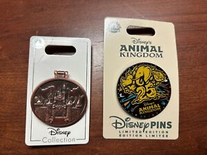Disney Pins Animal Kingdom 25th Anniversary and Walt Disney Disneyland flip pin