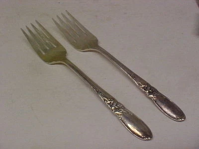 Community Silverplate WHITE ORCHID Two Salad Forks - Image 1 of 4
