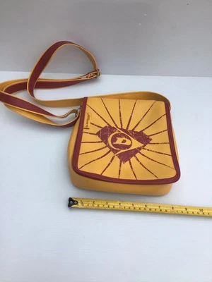 Vintage Retro Dunlop Yellow Messenger PVC Bag. Measures 20cms Wide X 23cms High - Image 1 of 4