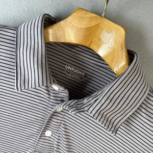 UNTUCKit Polo Shirt Mens Size XL Short Sleeve Gray Striped Axios Golf Beach Jog - Imagen 1 de 9