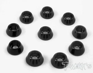 TA-003BK T-Works Rondella Piatta Nera Tamiya Torre Ammortizzatore 1:8 Buggy (10) - Foto 1 di 1