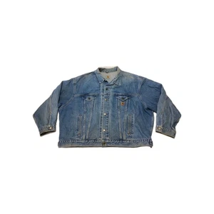Chaqueta Carhartt De Colección Para Hombre Azul Años 90 Denim Abotonada Camionero Leer y Ver Foto - Imagen 1 de 9