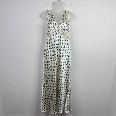 Платье-комбинезон женское Topshop 10 цветочный атлас кружевное Y2K романтическое коттеджкор богемное - Изображение 1 из 4