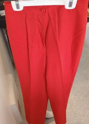 复古 Crazy Horse 意大利正装裤女式红色打褶 9/10 码 — 第 1/4 张图片