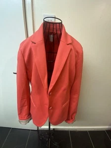 Women’s Size 12 Gap The Academy Blazer Pink Coral Long Sleeve Two Button Blazer - Picture 1 of 6