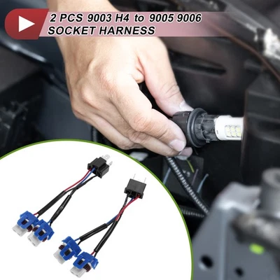 2 Pcs 9003 H4 Headlight Bulb Socket Holder Harness Wiring Connector Foto 1 de 4