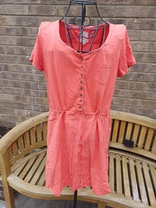 White Stuff Orange Dress Tie Waist Size 12 - Picture 1 of 8