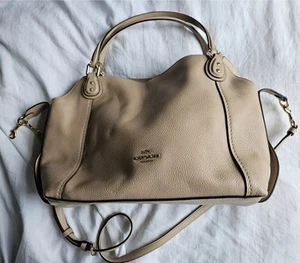 Coach Edie 28 Leather Bag, Beechwood Pebbled With Dust Bag. New. - Picture 1 of 4