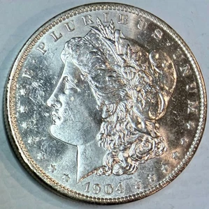 1904-O Morgan Silver Dollar, Brilliant Uncirculated - Picture 1 of 2