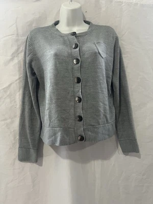 Cárdigan suéter con botones para mujer talla L gris manga larga Foto 1 de 4