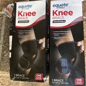 Equate Kniebandage verstellbar 2 Bandagen Einheitsgröße beschädigte Kartons! Neu - Bild 1 von 1