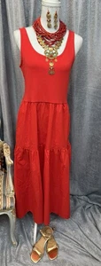 Abito lungo rosso J.Crew taglia M/L nuovo con etichetta con gioielli - Foto 1 di 13