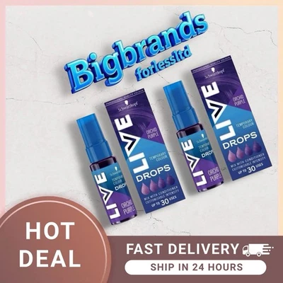 Schwarzkopf LIVE Colour Drops Semi-Permanent Hair Dye, Orchid Purple 30Ml-2 Pack - Image 1 of 2