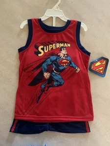Boys 2 Piece Superman Short Set Size 4T New With Tag - Picture 1 of 9