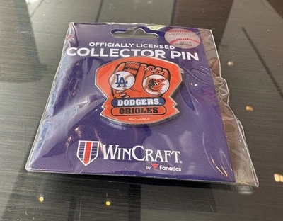 BALTIMORE ORIOLES LOS ANGELES DODGERS MLB MATCHUP BASEBALL 2025 DUAL PIN NEW - Image 1 of 2