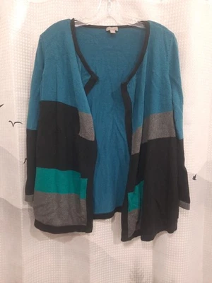 J Jill Woman's Medium Cotton Mix Long Sleeve Wrap Sweater - Image 1 of 4