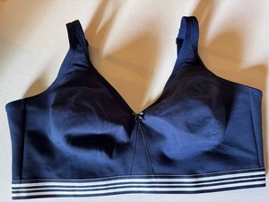 NEW Lane Bryant Cacique Lightly Lined No-Wire Bra 42DDD Solid Navy Stripe Band - Picture 1 of 5