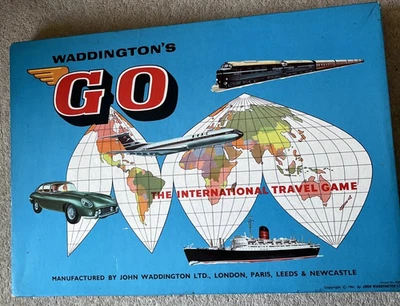 Rare 60's Vintage "GO" The International Travel Game By Waddingtons Games 1961. - Image 1 of 4