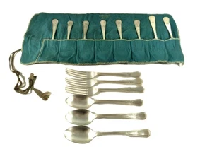 Vintage Mappin & Webb Monogrammed Flatware Forks & Spoons - 14 Set - Picture 1 of 10