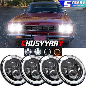 4pcs 5.75" LED Headlights HI&LO DRL Turn Signal for Plymouth Satellite 1968-1974 - Picture 1 of 12