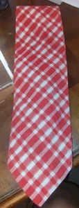 Vintage Britannia Krawatte breit 4"x57" rot weiß Made in Great Britain WPL #2255 - Bild 1 von 3