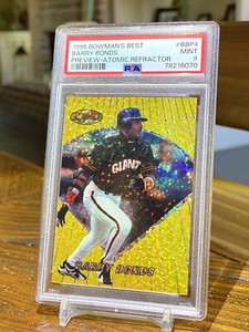 1996 Bowman's Best Barry Bonds Atomic Refractor Psa 9 Mint Variation Low POP
