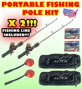 Combo Mini Fishing Pole Kit Fishing Rod Spinning Reel Combo Kit - Picture 1 of 7