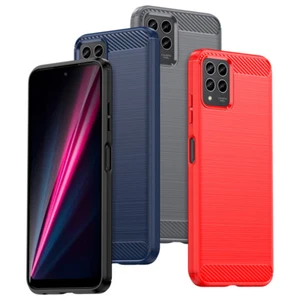 For T-Mobile T Phone / T Phone Pro 5G Case Shockproof Gel TPU Carbon Fiber Cover - Picture 1 of 16