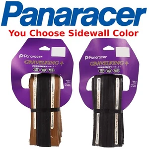 Panaracer GravelKing SLICK plus+ PT Guard 700x28 or 700x26 Tire Brownwall Black