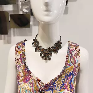 KJL Kenneth Jay Lane Kristall Blume Halskette/ Strass Orchidee Halsband Halskette - Bild 1 von 19